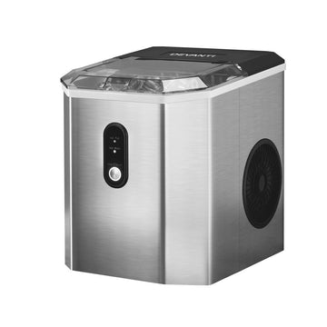 Devanti Portable Ice Maker Machine Ice Cube 12kg Bar Countertop Stainless Steel - RnR Galore