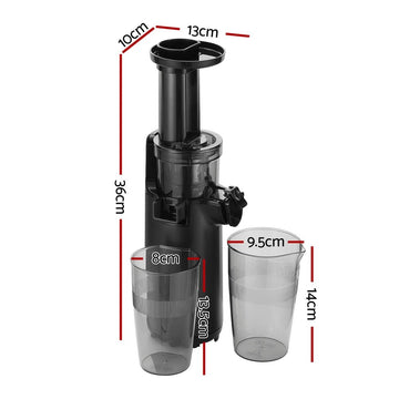 Devanti Slow Juicer Cold Press Fruit Juice Extractor 130W Black - RnR Galore