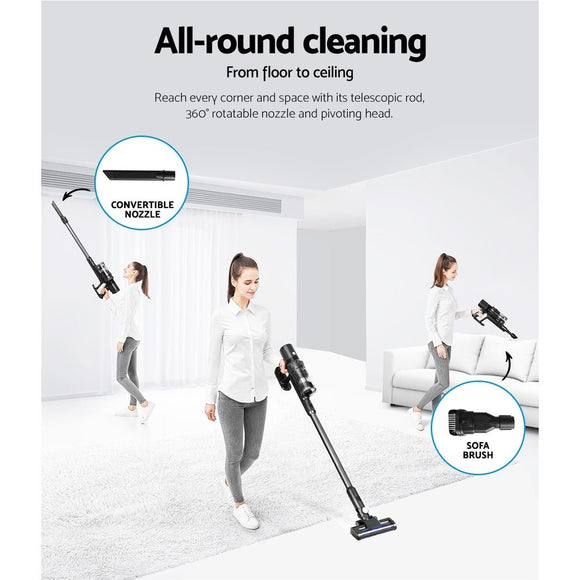Devanti Stick Vacuum Cleaner Brushless Cordless 350W Grey - RnR Galore