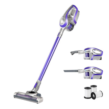 Devanti Stick Vacuum Cleaner Cordless HEPA Filter Purple 150W - RnR Galore