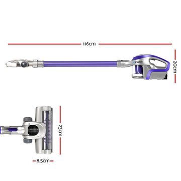 Devanti Stick Vacuum Cleaner Cordless HEPA Filter Purple 150W - RnR Galore