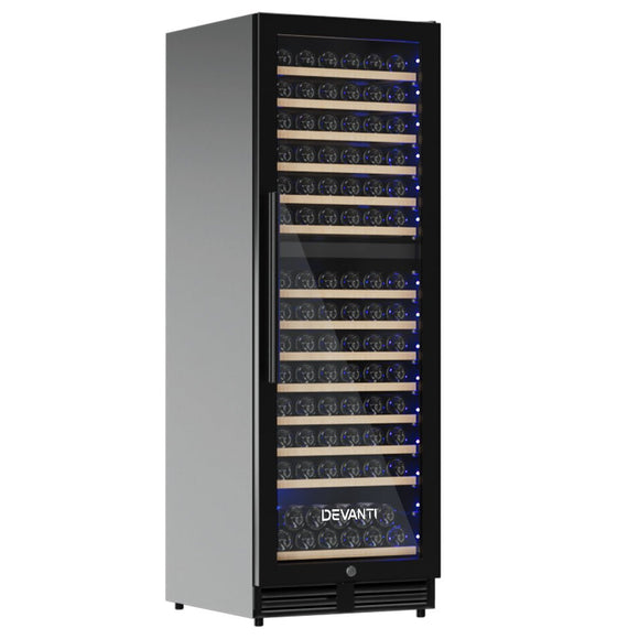 Devanti Wine Fridge Cooler Dual Zone 154 Bottles - RnR Galore