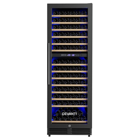 Devanti Wine Fridge Cooler Dual Zone 154 Bottles - RnR Galore