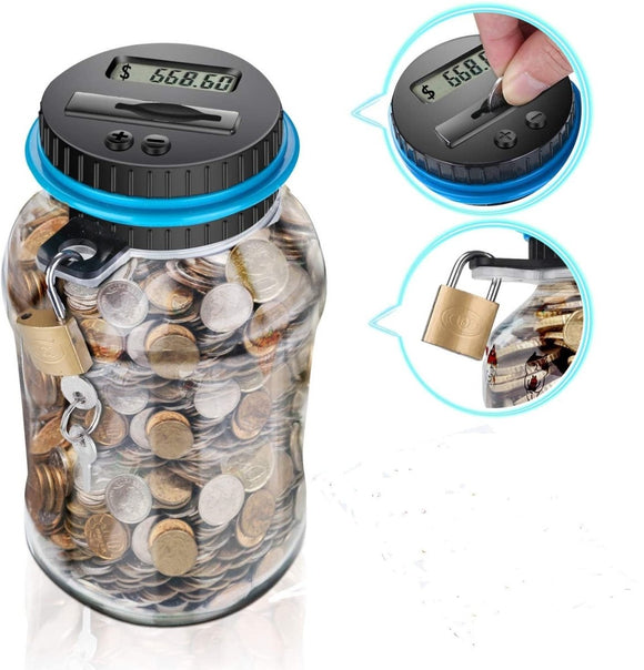 Digital Counting Money Box with Lock - AUD Australian Coin Compatible Piggy Bank for Kids & Adults (7.95x4.45in) - RnR Galore