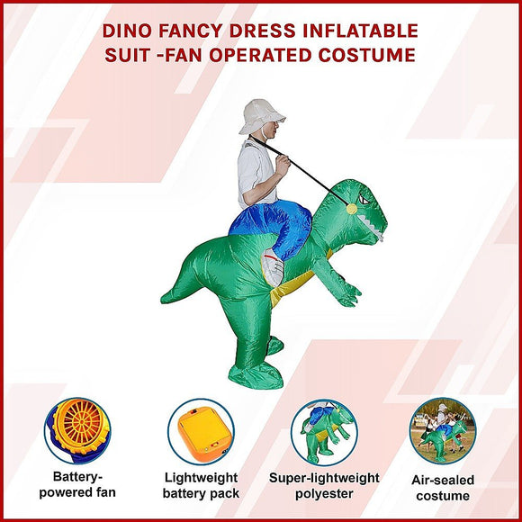 DINO Fancy Dress Inflatable Suit - Fan Operated Costume - RnR Galore