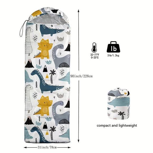 Dinosaur Camping Sleeping Bag Lightweight Warm Quilt - RnR Galore