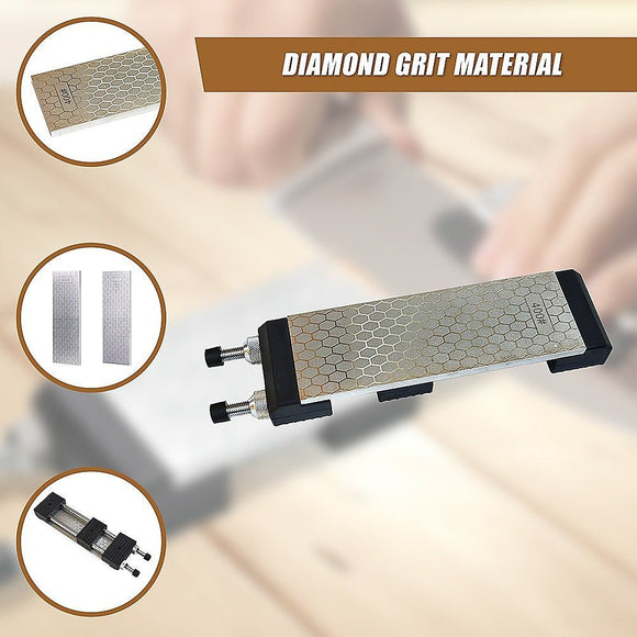 Double - Sided Diamond Knife Sharpeners Sharpening Stone W/ Stone Holder - RnR Galore