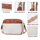 Double Zipper Black Chic Quilted Crossbody Bag - Vintage PU Leather Shoulder Purse with Adjustable Strap - RnR Galore