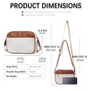Double Zipper Black Chic Quilted Crossbody Bag - Vintage PU Leather Shoulder Purse with Adjustable Strap - RnR Galore