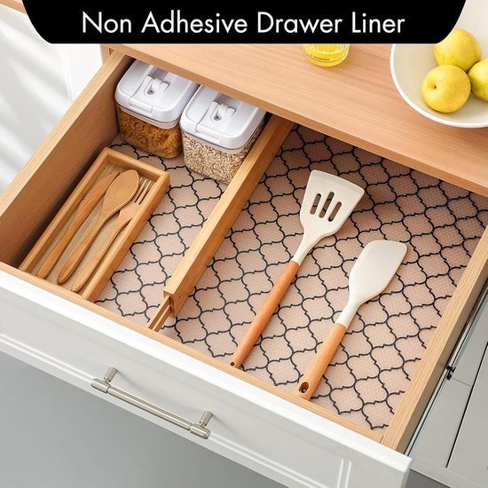 Drawer Mat - Kitchen Drawer Mat - Kitchen Cabinet Shelf Protector - Non - Adhesive, Waterproof EVA Drawer Mat, Easy to Cut to Size for Refrigerator, Cabinet or Chest of Drawers (Black, 11.8"W x 78.7"L) - RnR Galore