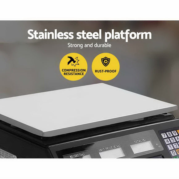Emajin Scales Digital Kitchen 40KG Weighing Scales Platform Scales Black LCD - RnR Galore