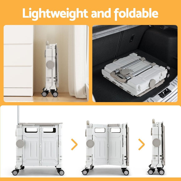 Emajin Shopping Trolley Cart 75L Foldable White - RnR Galore