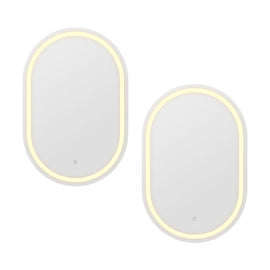Embellir 2 LED Wall Mirror With Light 50X75CM Bathroom Decor Oval Mirrors Vanity - RnR Galore