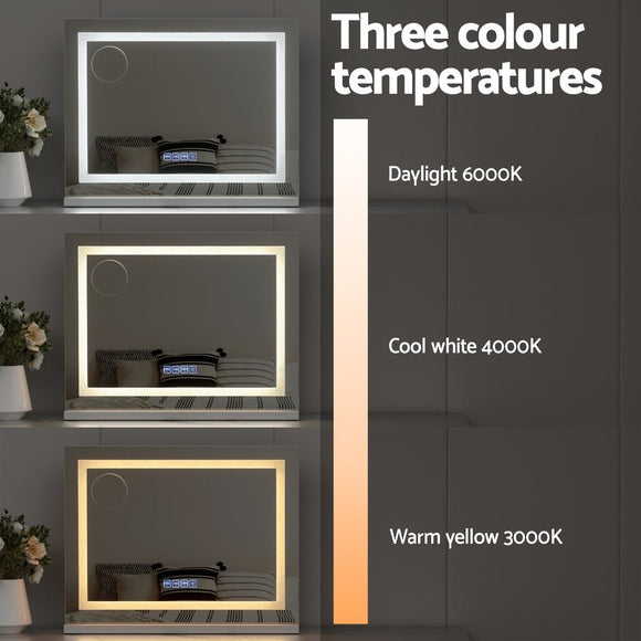 Embellir Bluetooth Makeup Mirror 58x46cm Hollywood Vanity with LED Light Crystal - RnR Galore