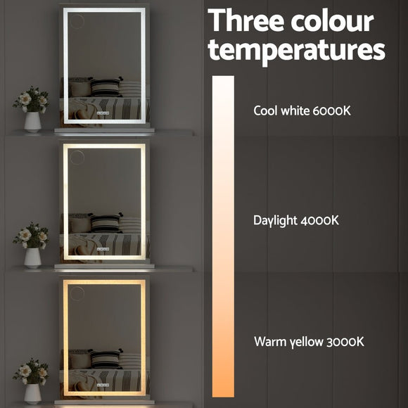 Embellir Bluetooth Makeup Mirror 58x80cm Hollywood Vanity with LED Light Crystal - RnR Galore