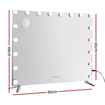Embellir Bluetooth Makeup Mirror 80x65cm Hollywood Vanity with LED Light Wall - RnR Galore