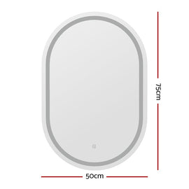 Embellir LED Wall Mirror With Light 50X75CM Bathroom Decor Oval Mirrors Vanity - RnR Galore