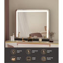 Embellir Makeup Mirror 60x50cm Hollywood Vanity with LED Light Tabletop Black - RnR Galore