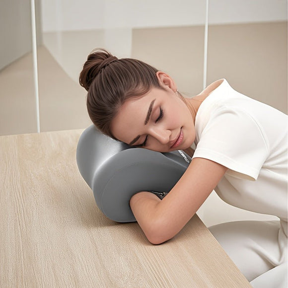Ergonomic Multi - functional Nap Pillow - Desk Rest Pillow with Neck/Side Support, Memory Foam Cushion for Office, Home & Travel(PINK) - RnR Galore