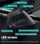 Ergonomic Vertical Mouse - 2.4G/Bluetooth Multi - Mode, LED Display, 57 - Degree Angle, & 400mAh Battery(Purple) - RnR Galore