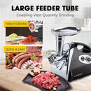 EUROCHEF Electric Meat Grinder, Stainless Steel Mincer Sausage Filler Kibbe Maker, Black - RnR Galore