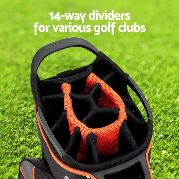 Everfit 14 Ways Dividers Golf Bag Stand Insulated Carry Bag Zippered Rain Cover - RnR Galore