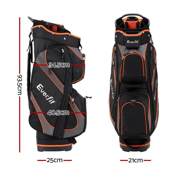 Everfit 14 Ways Dividers Golf Bag Stand Insulated Carry Bag Zippered Rain Cover - RnR Galore