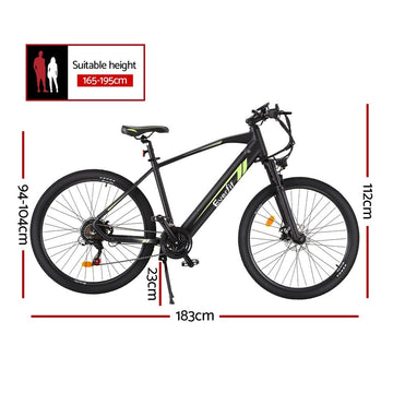 Everfit 27.5 Inch Electric Bike Mountain Bicycle eBike Battery 21 Speed - RnR Galore