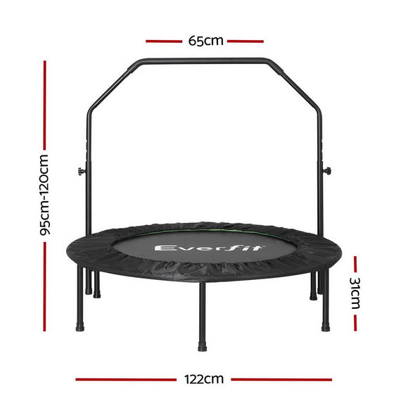 Everfit 48inch Round Fitness Trampoline Rebounder Adjustable Handrail Green - RnR Galore