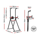 Everfit Chin Up Tower Pull Up Station Adjustable Dip Station Folding Home Gym Black - RnR Galore
