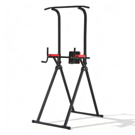 Everfit Chin Up Tower Pull Up Station Adjustable Dip Station Folding Home Gym Black - RnR Galore