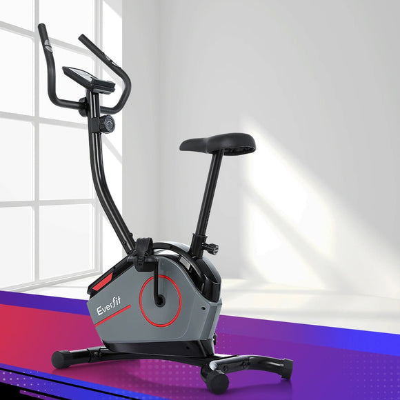 Everfit Magnetic Exercise Bike 8 Levels Upright Bike Fitness Home Gym Cardio - RnR Galore