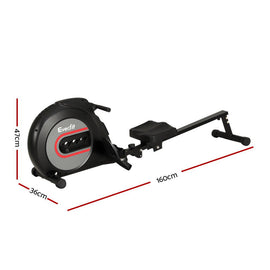 Everfit Rowing Machine Rower Elastic Rope Resistance Fitness Home Cardio Black - RnR Galore