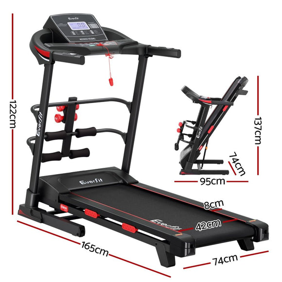 Everfit Treadmill Electric Home Gym Fitness Exercise Machine w/ Sit Up Bar 420mm - RnR Galore