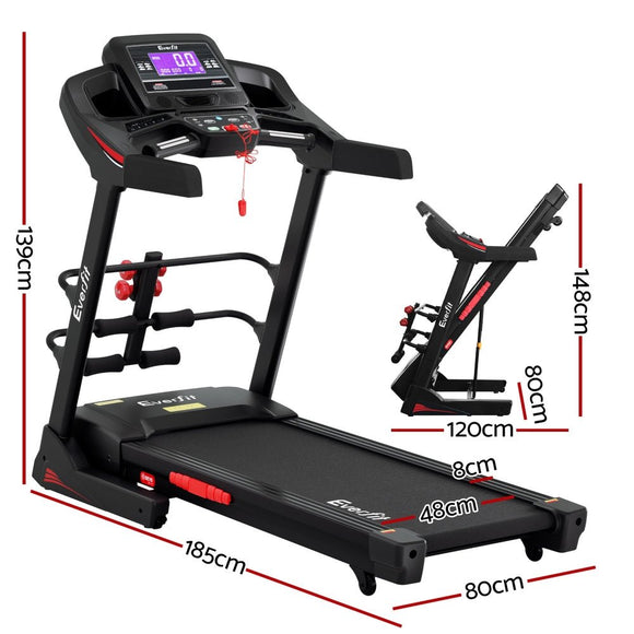 Everfit Treadmill Electric Home Gym Fitness Exercise Machine w/ Sit Up Bar 480mm - RnR Galore