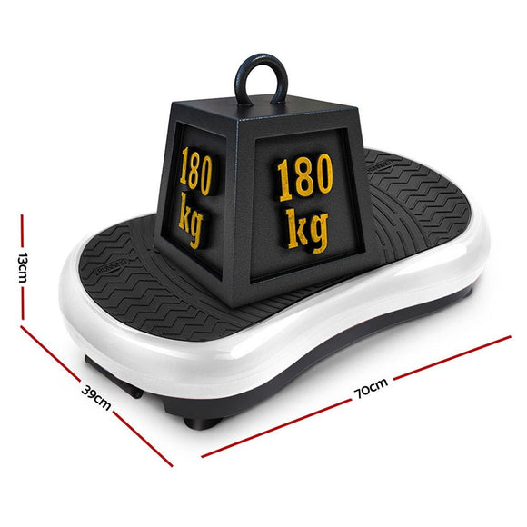 Everfit Vibration Machine Platform Vibrator Resistance Rope Home Fitness White - RnR Galore