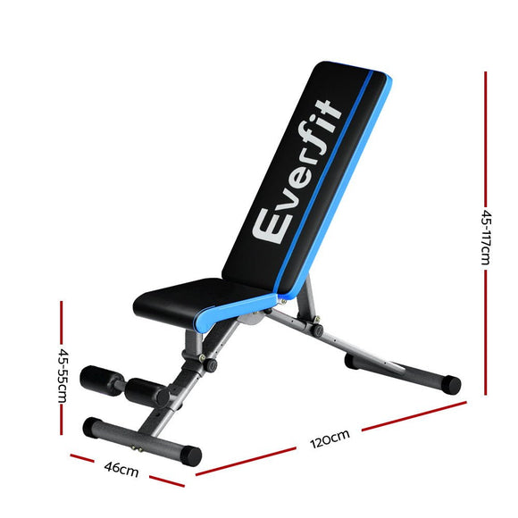 Everfit Weight Bench Adjustable FID Bench Press Home Gym 330kg Capacity - RnR Galore