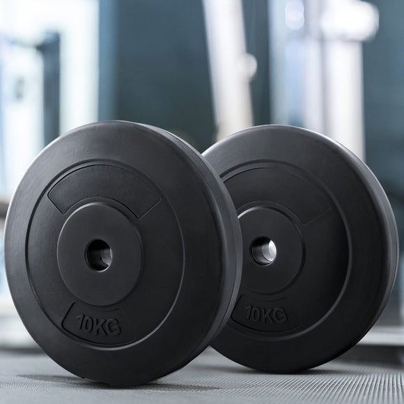 Everfit Weight Plates Standard 2X 10kg Barbell Plate Weight Lifting - RnR Galore