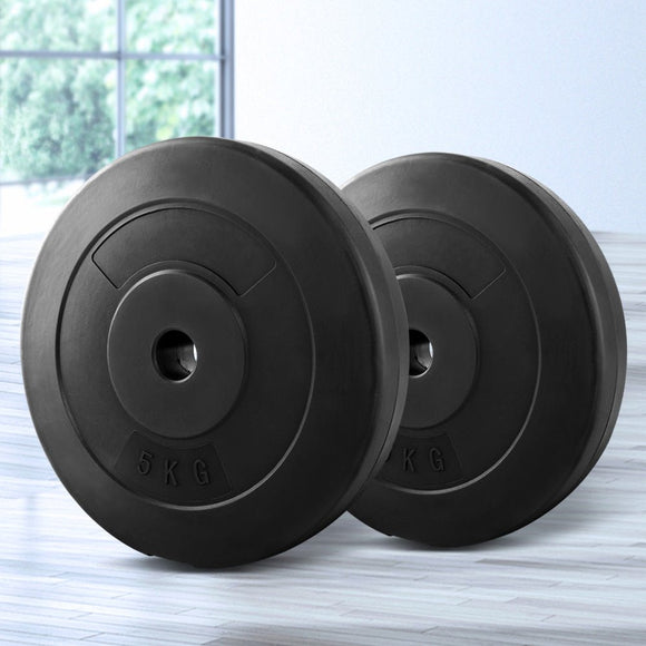 Everfit Weight Plates Standard 2X 5kg Barbell Plate Weight Lifting - RnR Galore