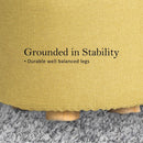 Fabric Ottoman Round Wooden Leg Foot Stool - MUSTARD YELLOW - RnR Galore