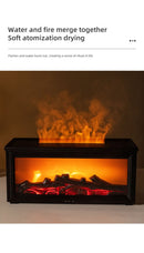 Fireplace Flame Effect Aroma Diffuser & Humidifier with 7 - Colour Light, Timer & Remote Control(black) - RnR Galore
