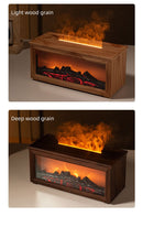 Fireplace Flame Effect Aroma Diffuser & Humidifier with 7 - Colour Light, Timer & Remote Control(Dark Wood Grain) - RnR Galore