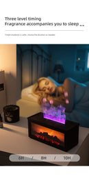 Fireplace Flame Effect Aroma Diffuser & Humidifier with 7 - Colour Light, Timer & Remote Control(Dark Wood Grain) - RnR Galore