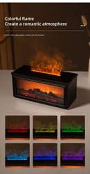 Fireplace Flame Effect Aroma Diffuser & Humidifier with 7 - Colour Light, Timer & Remote Control(Light Wood Grain) - RnR Galore