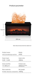 Fireplace Flame Effect Aroma Diffuser & Humidifier with 7 - Colour Light, Timer & Remote Control(White) - RnR Galore