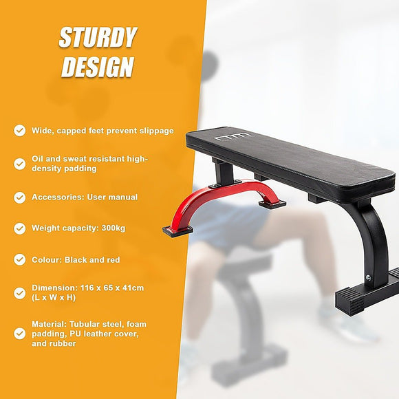 Fitness Flat Bench Weight Press Gym Home Strength Training Exercise - RnR Galore