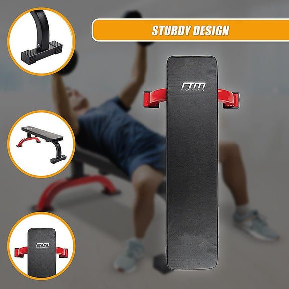 Fitness Flat Bench Weight Press Gym Home Strength Training Exercise - RnR Galore