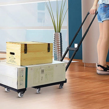 Foldable Hand Flatbed Trolley Cart 6 x 360 Degree Rotating Wheels with Maximum Load 200Kg - RnR Galore