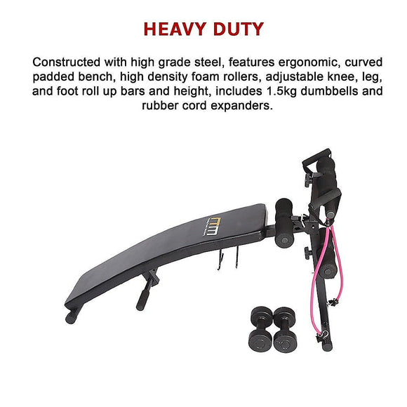 Foldable Incline Sit Up Bench for Home Gym Ab Workout Training - RnR Galore