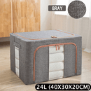 Foldable Storage Box Crushed Steel Frame Clothes Quilt Toys Organizer 24L - RnR Galore